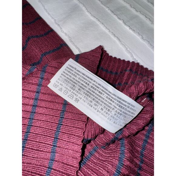 Abercrombie & Fitch Ribbed Knit Striped Bodycon Midi Dress Women’s Medium Preppy - Picture 11 of 16